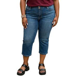 American Rag Cie Plus Size 18 Cropped Denim Jeans Embellished Back Pockets